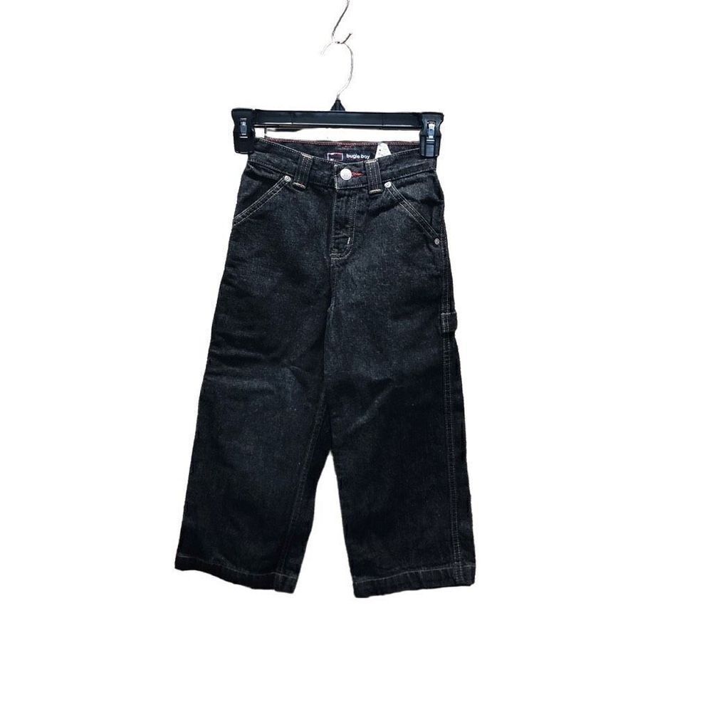 80's 90's Vintage Bugle Boy Skater Kids Boys Denim Jeans Pants Size 5 Reg Black